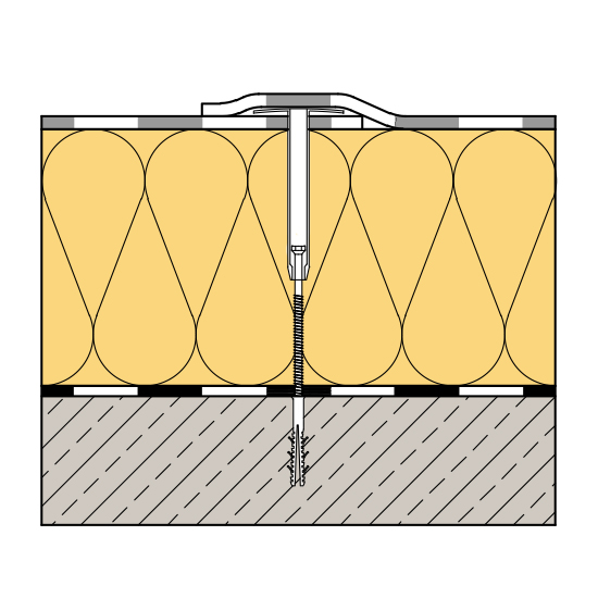 Podłoże betonowe z termoizolacją z wełny min., dach o dowolnej powierzchni